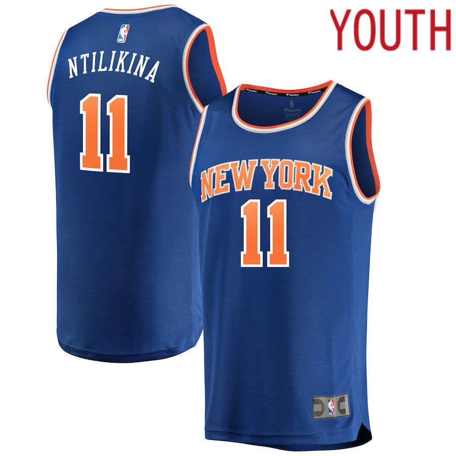 Youth New York Knicks 11 Frank Ntilikina Fanatics Branded Royal Fast Break Replica NBA Jersey